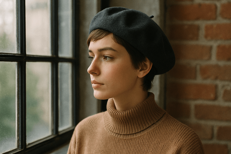 How to wear a beret with short hair