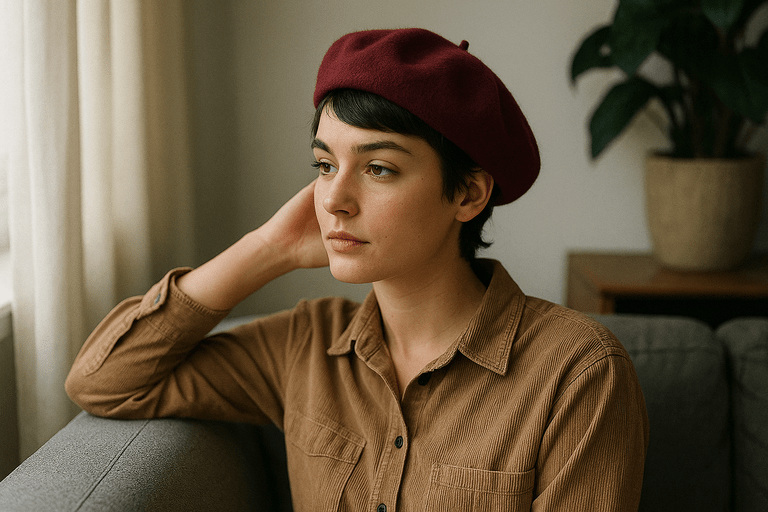 How to wear a beret with short hair