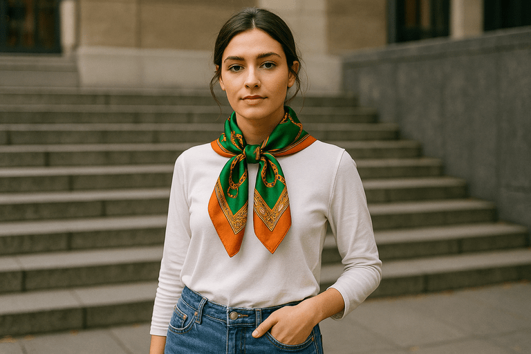 How to Wear a Scarf Square