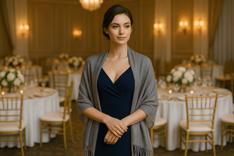 how to wear a shawl with a formal dress