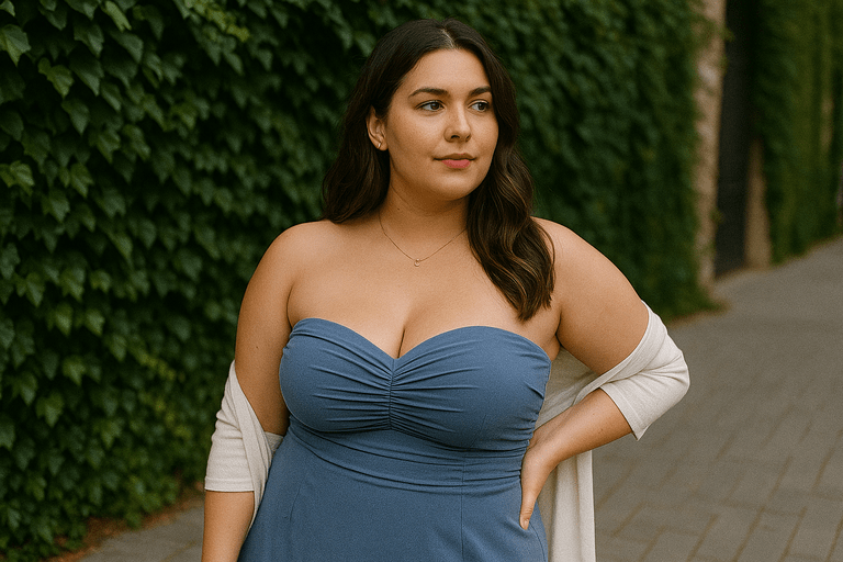 how to wear a strapless dress with big bust