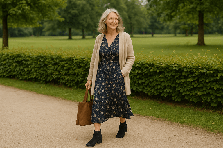 how to wear ankle boots with dresses over 50