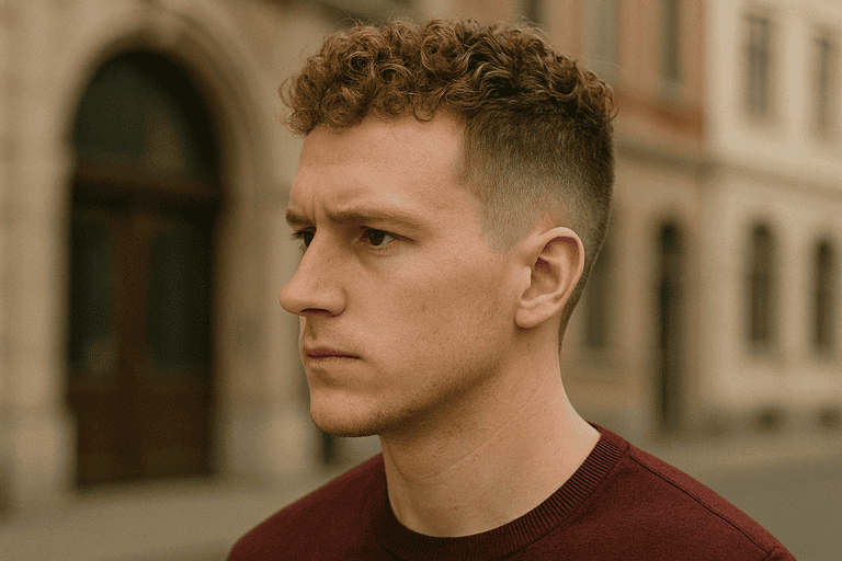 curly hair undercut for men